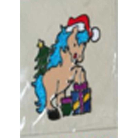 Наклейка на стекло А100 Лошадка с голубой гривой 15*20см (12)