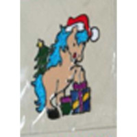 Наклейка на стекло А100 Лошадка с голубой гривой 15*20см (12)