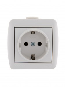 Lezard Ната роз. ОУ 1 мест. 16А бел. (земля, керамика, корпус PC) 710-0200-122