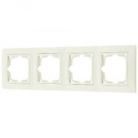 Bylectrica УЮТ рамка 4 мест. (с несъемной декор. вставкой), беж., (ЮЛИГ.735212.282-40беж.)