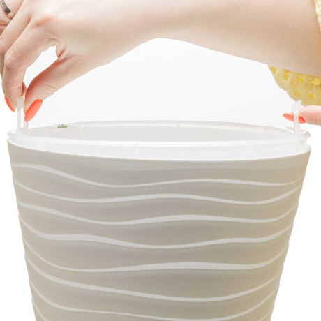 Кашпо "Валенсия" со вставкой 5,2 л Белый-прозрачный Пласт Авеню х12