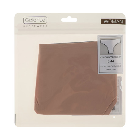 GALANTE Трусы-слипы женские бесшовные, р.44, 95%вискоза, 5%спандекс, бежевый, НБ25-10
