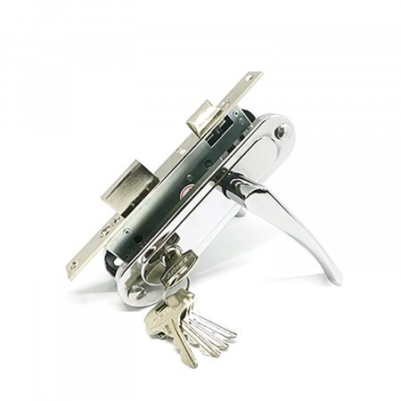 Замок врез ЗВ7-70.4 Зенит (хром, м/о-70мм, 5кл.) с ручками   \15