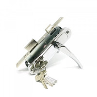 Замок врез ЗВ7-70.4 Зенит (хром, м/о-70мм, 5кл.) с ручками   \15