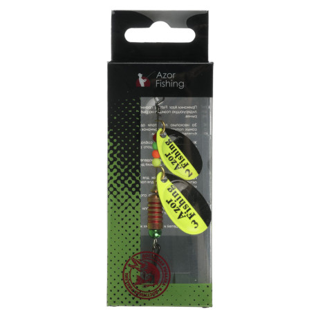 AZOR FISHING Блесна вращающаяся, "Тандем", 2 лепестка, 12гр., 5 цветов