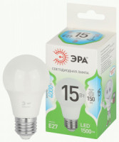 ЭРА GREEN LINE лампа св/д ЛОН E27 A60 15W(1500lm) 4000K 4K A60-15W-840-E27 GL 55x100 67128
