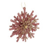 СНОУ БУМ Подвеска декоративная "Снежинка" 12 см, пластик, глиттер, розовое золото