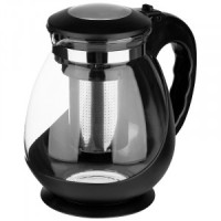 Чайник заварочный 1600мл, стекло/нерж.сталь, пластик.ручка, чёрный Napoletano 910128 Mallony