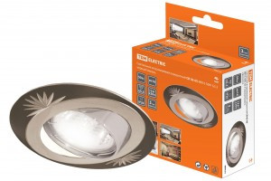 TDM GU5.3 MR16 50W св-к встр 02-05 поворот овал 12/220В черный/ник литая сталь (10!) SQ0359-0015