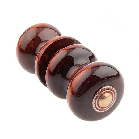 Ручка-кнопка дерев. большая с пуговкой (темная)  \30