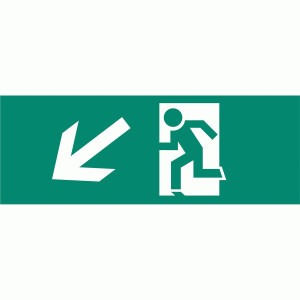 ФАЗА Наклейка S3 для ДСА-503 328x119мм "Направление к эвакуац. выходу налево вниз" .5035157