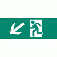ФАЗА Наклейка S3 для ДСА-503 328x119мм &quot;Направление к эвакуац. выходу налево вниз&quot; .5035157