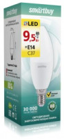 Smartbuy свеча C37 E14 9.5W(900lm) 3000K 3K матовая пластик SBL-C37-9_5-30K-E14