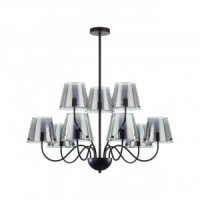 LUMION 6570/9C MODERNI LN25 черн./дымчатый/мет./стекло люстра G9 9x20W 220V SMOKY