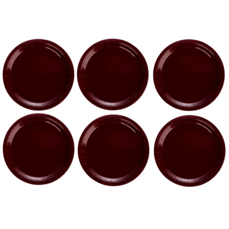 Тарелка бордовая, персиковая в асс 23см 6шт