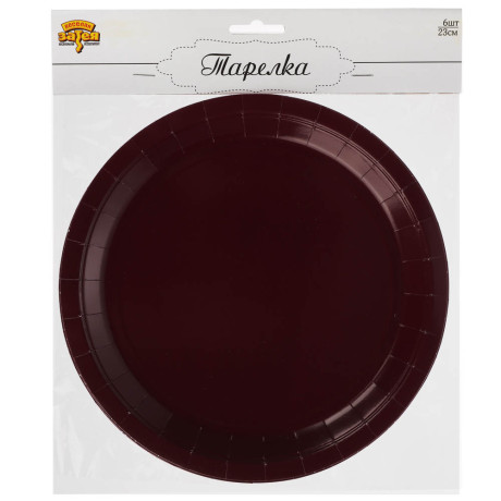 Тарелка бордовая, персиковая в асс 23см 6шт