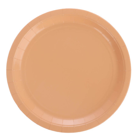 Тарелка бордовая, персиковая в асс 23см 6шт