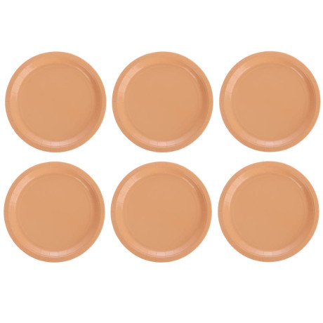 Тарелка бордовая, персиковая в асс 23см 6шт