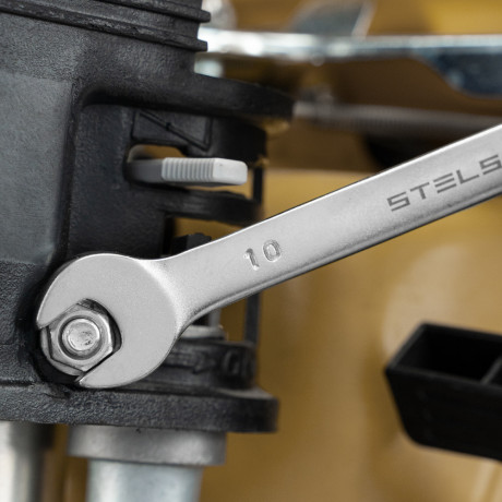 Набор ключей комбинированных, 8-17 мм, 6 шт, CrV, матовый хром Stels