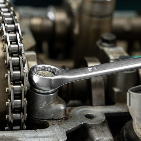 Набор ключей комбинированных, 8-17 мм, 6 шт, CrV, матовый хром Stels