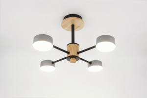 General Люстра 4GX53 50W 440х665 230V серый, мет/дер Элизиум без пульта IP20 662332