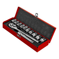 Набор торцевых головок, 1/2&quot;, головки 10 - 24 мм, с трещот. ключом, 12 предметов Matrix