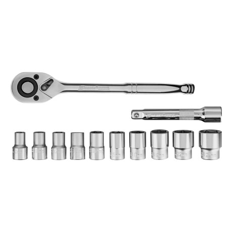 Набор торцевых головок, 1/2", головки 10 - 24 мм, с трещот. ключом, 12 предметов Matrix
