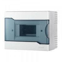 Lezard бокс (корпус) пластик ЩРН-П- 6 мод. навесной БЕЛЫЙ с дымчатой дверцей IP40 730-2000-006