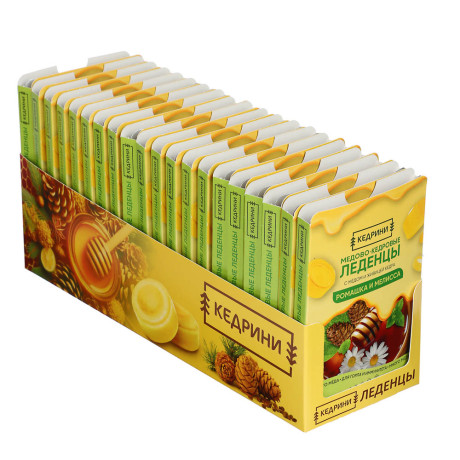 Леденцы кедровые с медом "Радоград", в ассортименте, блистер, 6 шт.