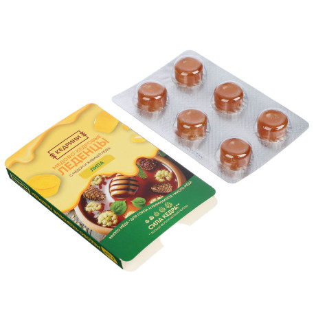 Леденцы кедровые с медом "Радоград", в ассортименте, блистер, 6 шт.