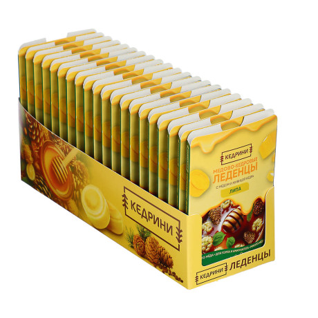 Леденцы кедровые с медом "Радоград", в ассортименте, блистер, 6 шт.
