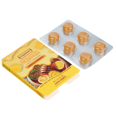 Леденцы кедровые с медом "Радоград", в ассортименте, блистер, 6 шт.