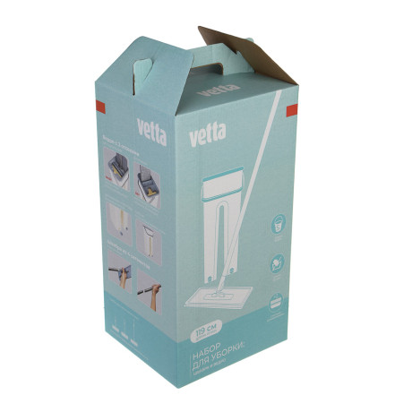 Набор для уборки с отжимом и сменной насадкой тм VETTA, доп.насадка, ведро 5л, пластик, металл