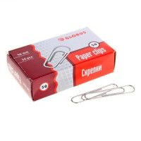 Скрепки GLOBUS 50 мм, металлические б/покрытия 50 шт, карт. упак 897766