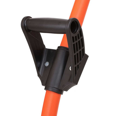 Лопата снег пластик Стандарт Рыцарь.Ковш   465х410х100х1500 мм. с алюминевой планкой, с металлическим черенком, V-ручкой и ручкой силы (в сборе) 7572-00 Морозостойкойсть -40. (5) D32