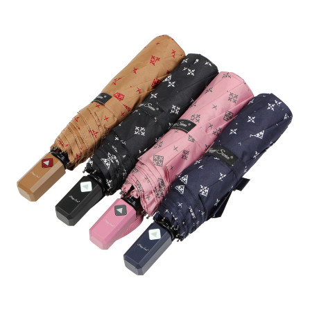 Зонт универсальный, полуавтомат, металл, пластик, полиэстер, 55см, 8 спиц, 4 цвета, 3215A