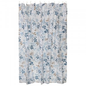 Штора для ванной комнаты полиэстер 180*180см,12колец,Синие цветы,311937/Рыжий Кот