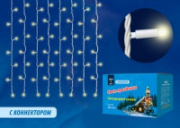 Гирлянда-занавес ул. ULD-C2030-240/TWK (мерц) 240LED тепл.бел, 3х2/24н, соед.6мод, пр.бел IP67 Uniel