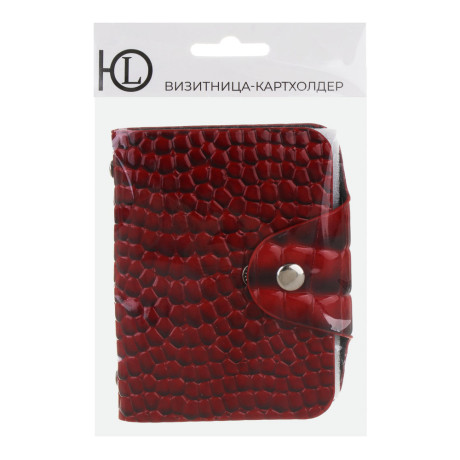 ЮL Визитница-картхолдер на 26 карт на кнопке, ПУ, 10,2х7,5х1,5см, 2 дизайна