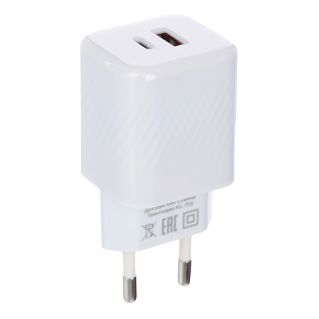 BY Сетевое зарядное устройство Transparent USB-A, USB-C, QC, PD, PPS 30 Вт, белый