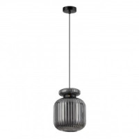ODEON LIGHT 5042/1B PENDANT ODL24 309 чер./дымчатый/мет/стекло/эко.кожа Подвес E27 1x60W JUGI 93