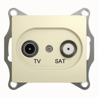 &quot;Systeme Electric GLOSSA мех. роз. TV-SAT СУ 1 мест. беж.(пл.осн., окон. RG6, 1dB) GSL000297(+)(10!)