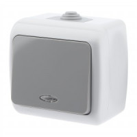 ЭРА Intro Atlantic выкл. ОУ 1 кл. серый (инд.) 10А (корп. PC) IP54 5-102-03 9458