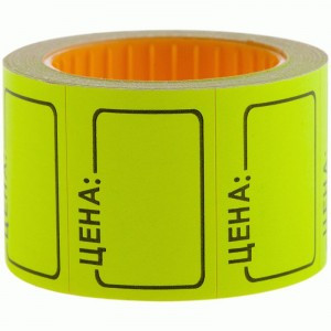 Ценник средний OfficeSpace, 35*25мм, желтый, 200шт./рулон Арт.205697