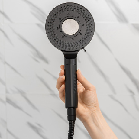RAIN Лейка для душа, 5 режимов, 123мм, черный