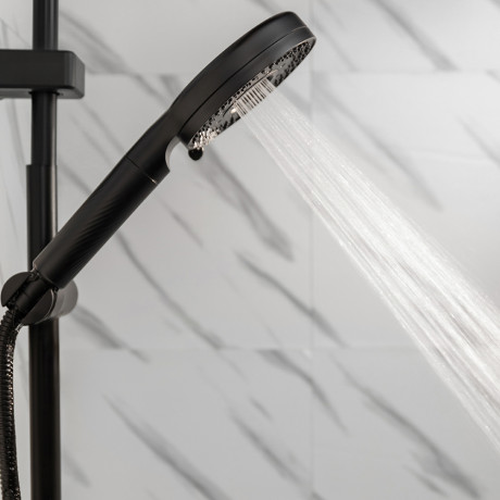 RAIN Лейка для душа, 5 режимов, 123мм, черный