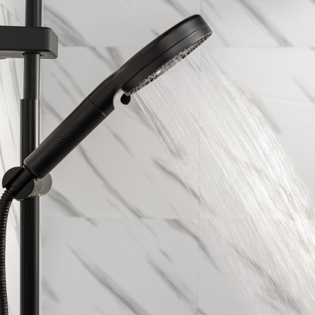 RAIN Лейка для душа, 5 режимов, 123мм, черный