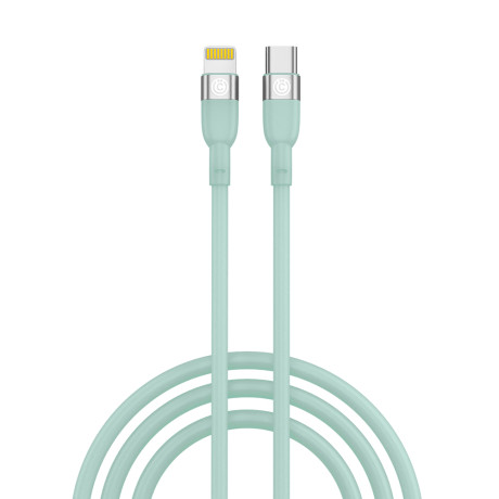 ВСЁГАЗИН Кабель для зарядки Live Type-C-iP, 1м, Быстрая зарядка 2.4А, PD 22W, силикон, салатовый