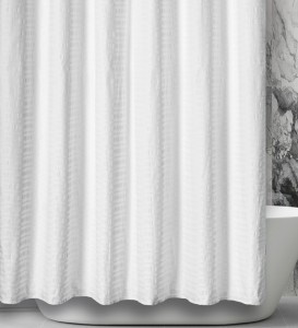 Штора для ванной 180x200см, полиэстер, DIAMOND, белый, 543/Еврогарант