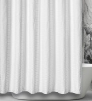 Штора для ванной 180x200см, полиэстер, DIAMOND, белый, 543/Еврогарант
